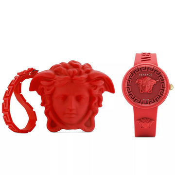Reloj unisex Versace Medusa Pop de 39 mm con correa suiza y estuche, color azul