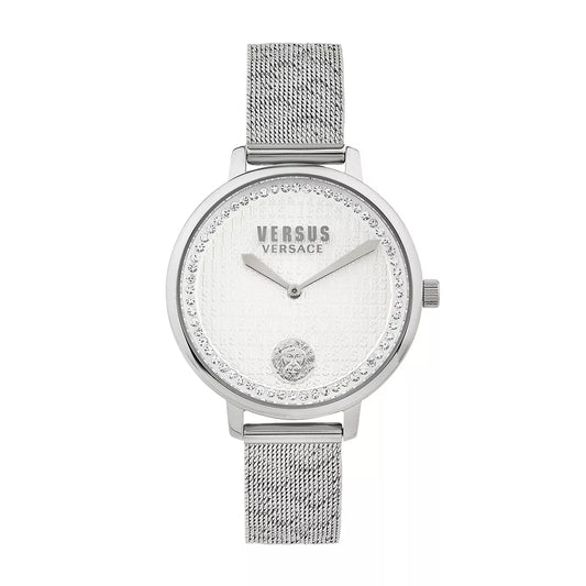 Reloj de pulsera de dos manecillas para mujer Versus Versace Lavillette Crystal de 36 mm - Plateado