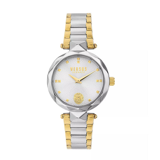 Versus Versace Covent Garden Men's 36mm Two-Tone Bracelet Watch - Silver Dial