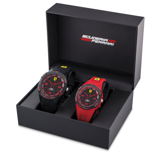 Ferrari Speed Racer Men's 44mm Quartz Silicone Strap Watch - Red/Black - Curacao