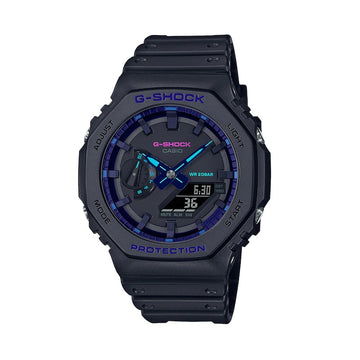 Reloj Casio G-Shock de cuarzo digital de 46 mm con correa de resina negra para hombre, esfera azul 