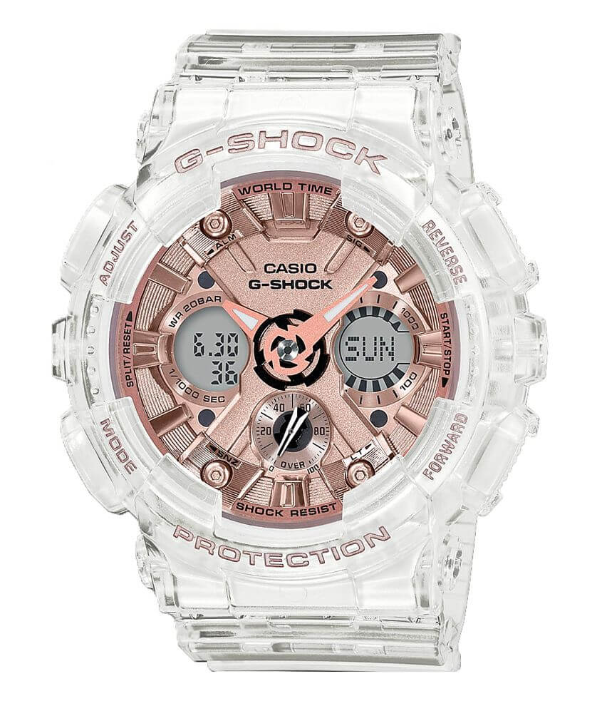 Reloj Casio G-Shock para mujer, analógico, digital, de cuarzo, de 49 mm, con correa de resina transparente - 