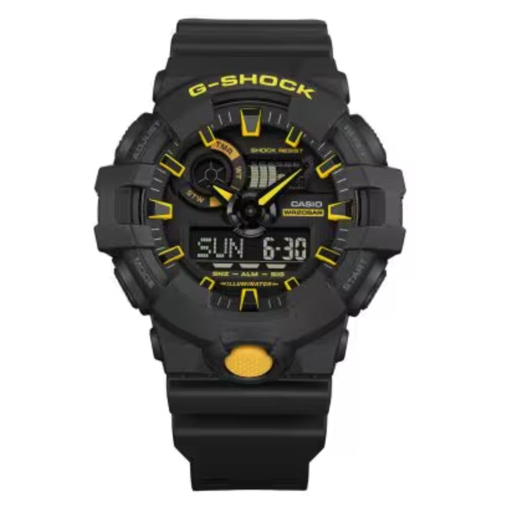 Reloj Casio G-Shock con correa analógica digital de 53,4 mm para hombre, color negro y amarillo