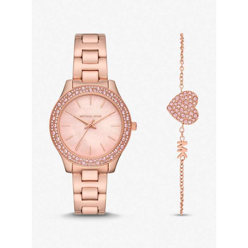 Michael Kors Liliane Women's 36mm Quartz Stainless Steel Bracelet Watch - Pink
