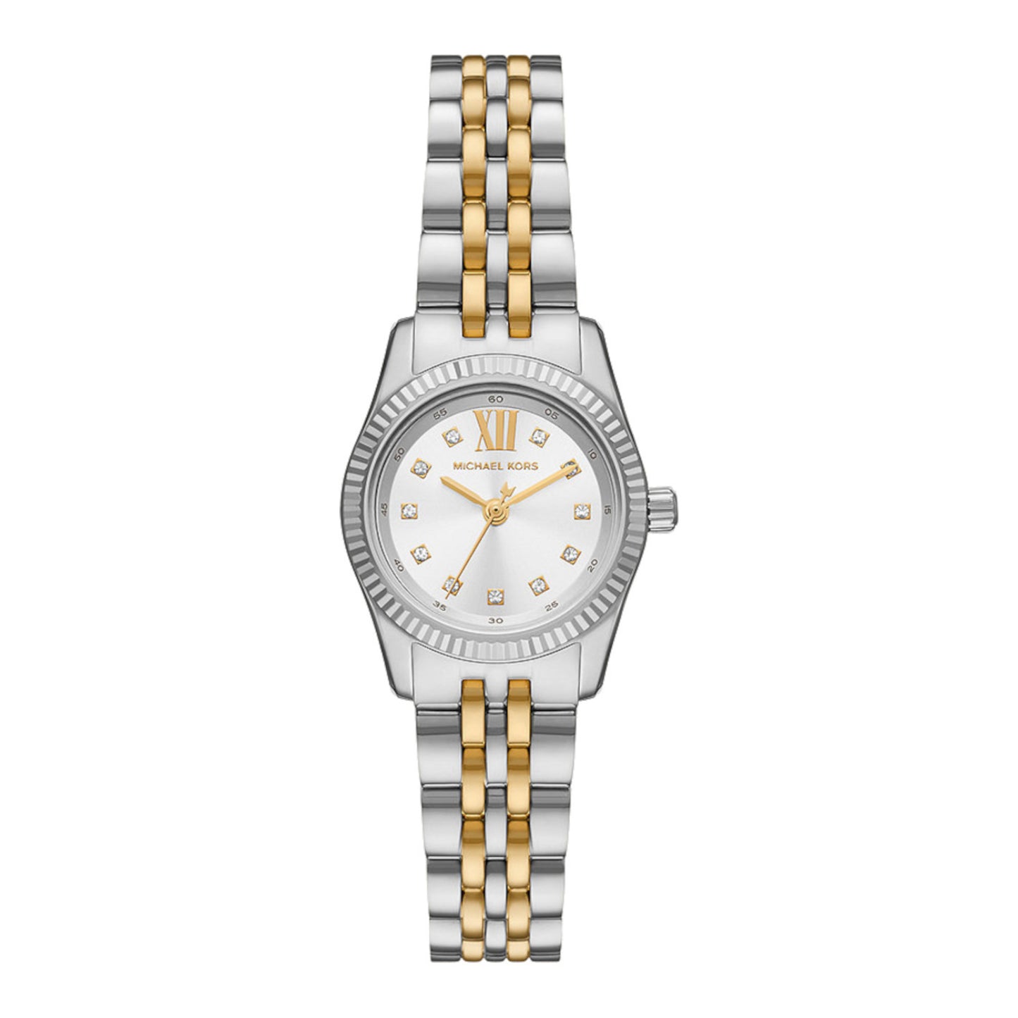 Reloj de pulsera de cuarzo para mujer Micheal Kors Petite Lexington de 26 mm, dorado y plateado