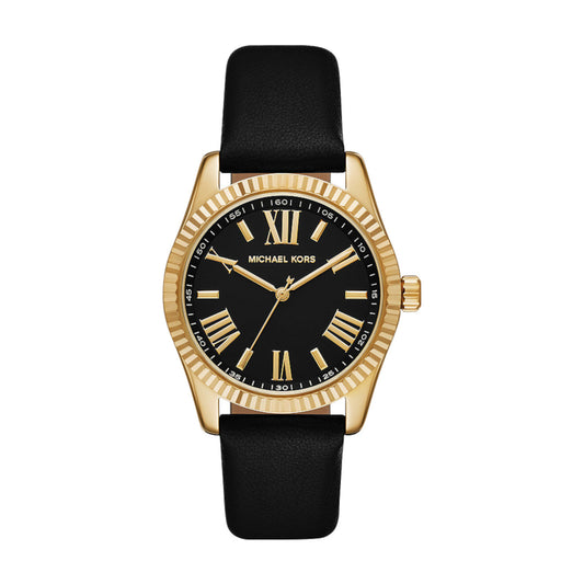 Reloj de cuarzo con correa de 38 mm para mujer de Micheal Kors Lexington, color negro