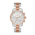 Michael Kors Ritz Women's 41mm Quartz Stainless Steel Two Tone (Rose Gold & Silver) Bracelet Watch - White Dial - Curacao