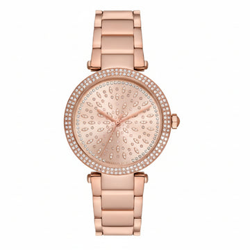 Reloj de cuarzo Michael Kors Parker para mujer, de acero inoxidable y 38 mm, color oro rosa