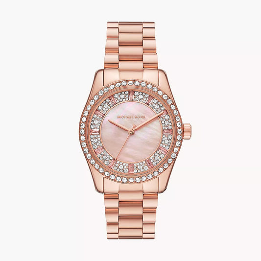 Reloj de pulsera de tres manecillas Michael Kors Lexington para mujer, 38 mm, oro rosa