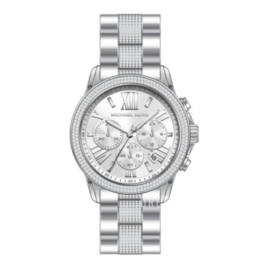 Michael Kors Brynn Women's 40 mm Analog  Chronograph Bracelet Watch - Silver