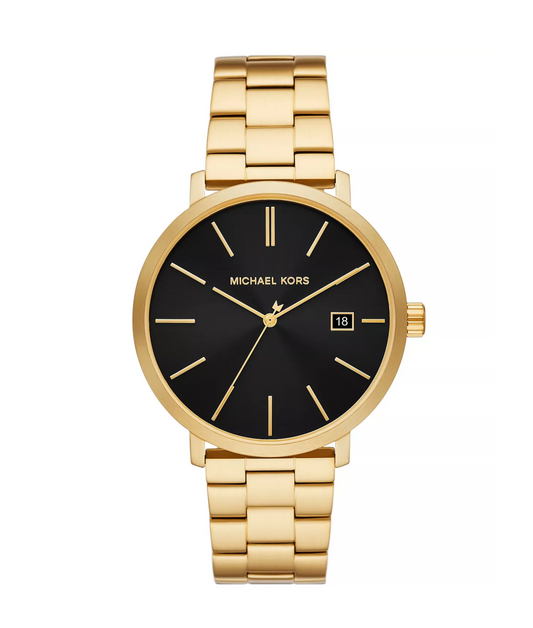 Reloj Michael Kors Blake con fecha y tres manecillas para hombre, dorado y negro