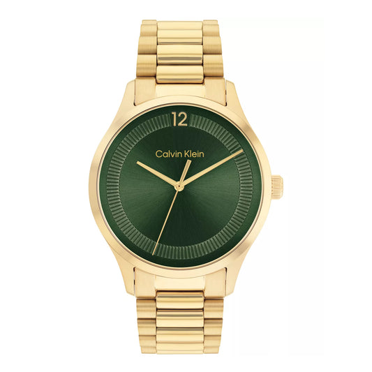 Reloj unisex Calvin Klein Iconic de 40 mm con pulsera de acero inoxidable y cuarzo, esfera verde