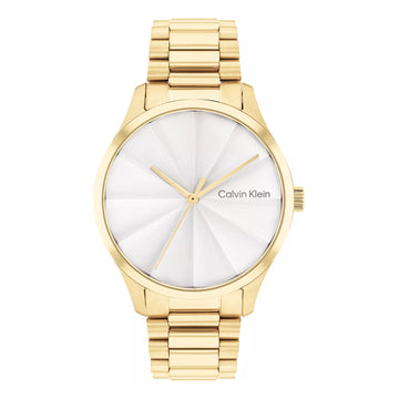 Reloj unisex Calvin Klein Iconic de cuarzo y acero inoxidable de 35 mm con esfera blanca