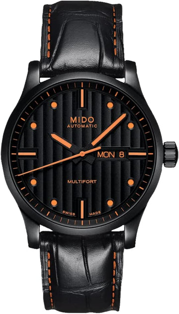 Mido Multifort Men's 25mm Automatic Leather Strap Watch - Black
