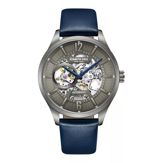 Reloj de cuarzo automático Kenneth Cole para hombre, de 42 mm, con correa azul y esfera en tono bronce