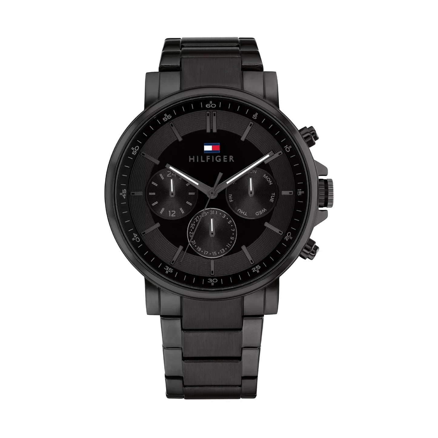 Reloj de pulsera multifunción Tommy Hilfiger de 43 mm para hombre, color negro