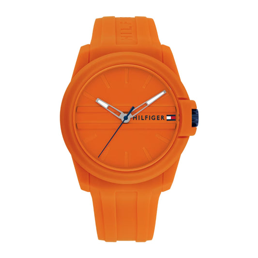 Reloj Tommy Hilfiger Austin para hombre, correa de tres manecillas, 44 mm, color naranja