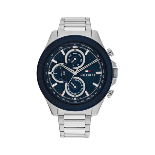 Reloj de pulsera de dos tonos Tommy Hilfiger Clark para hombre de 46 mm con esfera azul