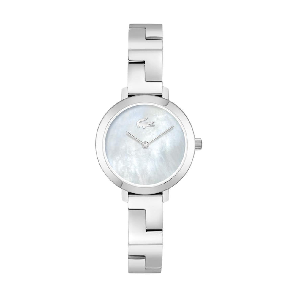 Reloj Lacoste Tivoli para mujer, pulsera plateada de 28 mm, esfera color crema