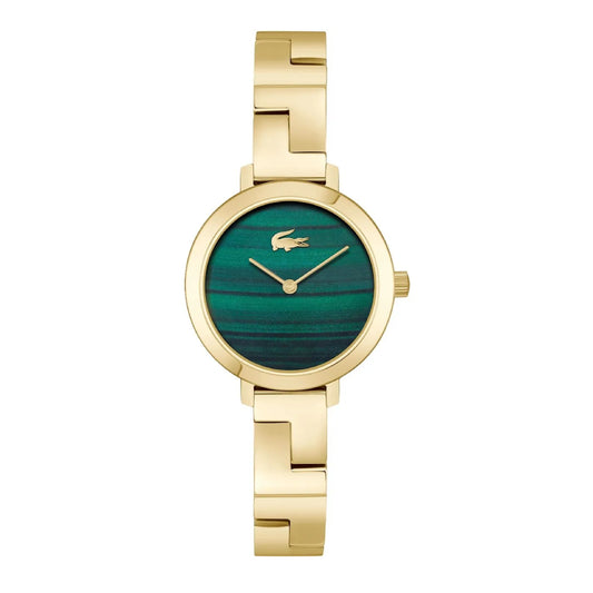 Reloj Lacoste Tivoli para mujer con pulsera de oro de 28 mm y esfera verde