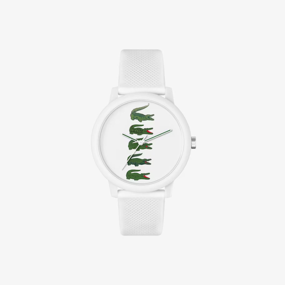 Reloj Lacoste L.12.12 Go para mujer, correa de tres manecillas, 42 mm, color blanco