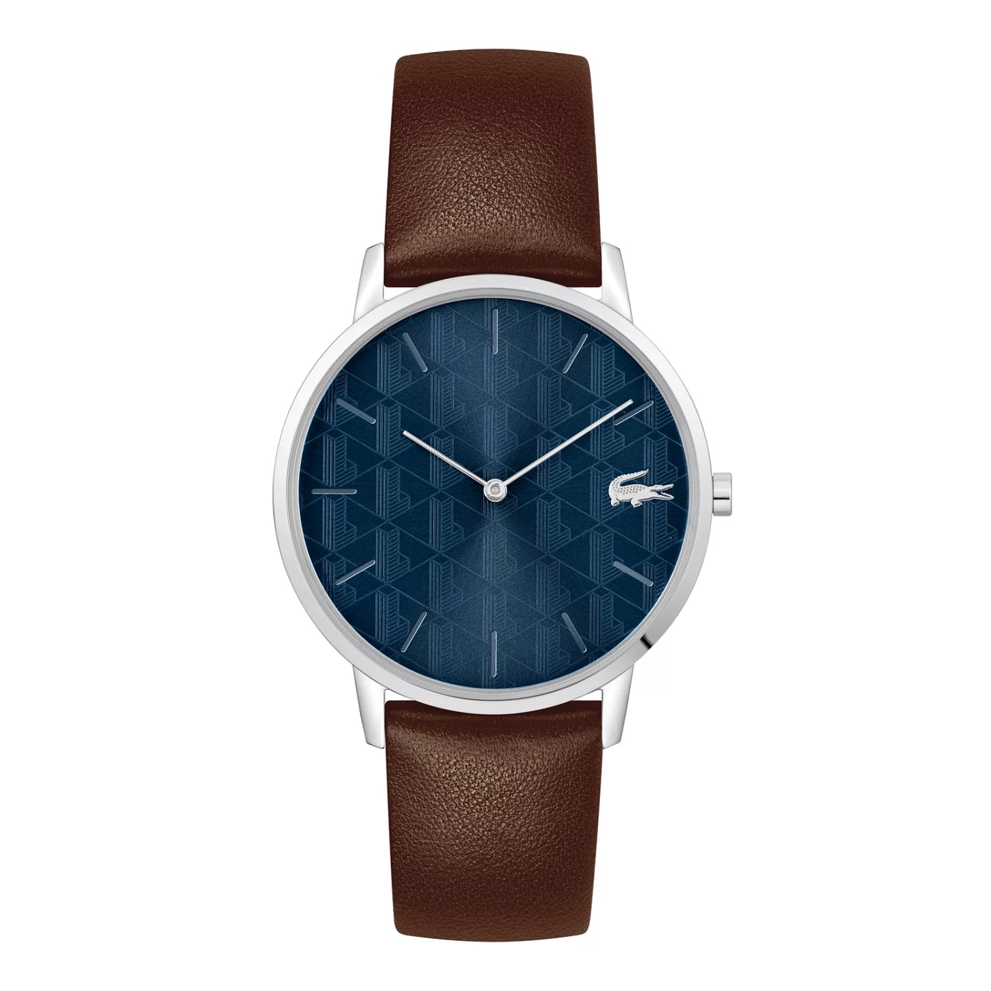 Reloj Lacoste Crocorigin para hombre, correa marrón, 40 mm, esfera azul