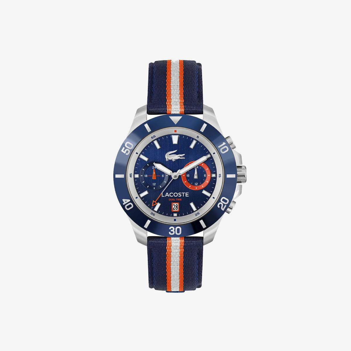 Reloj Lacoste Toranga de 44 mm con correa multicolor y esfera azul marino