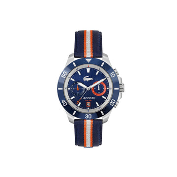 Reloj Lacoste Toranga de 44 mm con correa multicolor y esfera azul marino