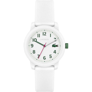 Reloj Lacoste 12.12 Kids con correa de cuarzo de 33 mm y silicona blanca