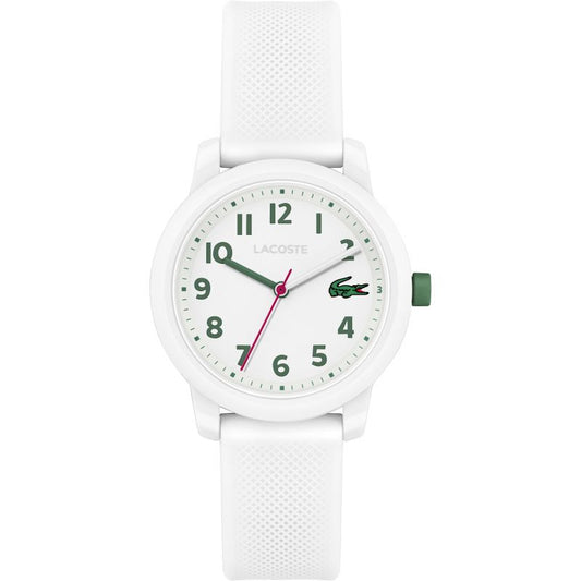 Lacoste 12.12 Kids 33mm Quartz Strap Watch - White Silicone
