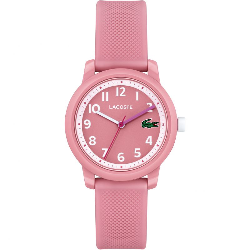Reloj Lacoste 12.12 Kids con correa de cuarzo de 33 mm y silicona rosa