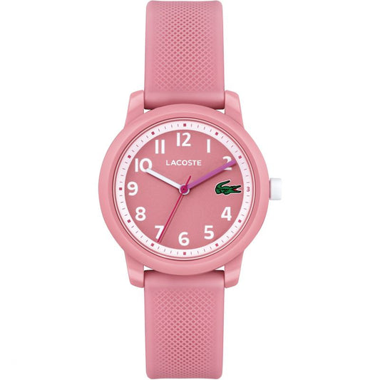 Reloj Lacoste 12.12 Kids con correa de cuarzo de 33 mm y silicona rosa