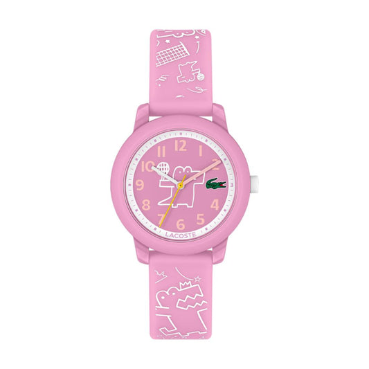 Reloj unisex Lacoste 12.12 para niños, correa de 32 mm, color rosa