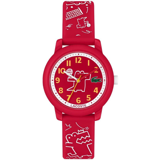 Reloj unisex Lacoste 12.12 para niños, correa de 32 mm, color rojo