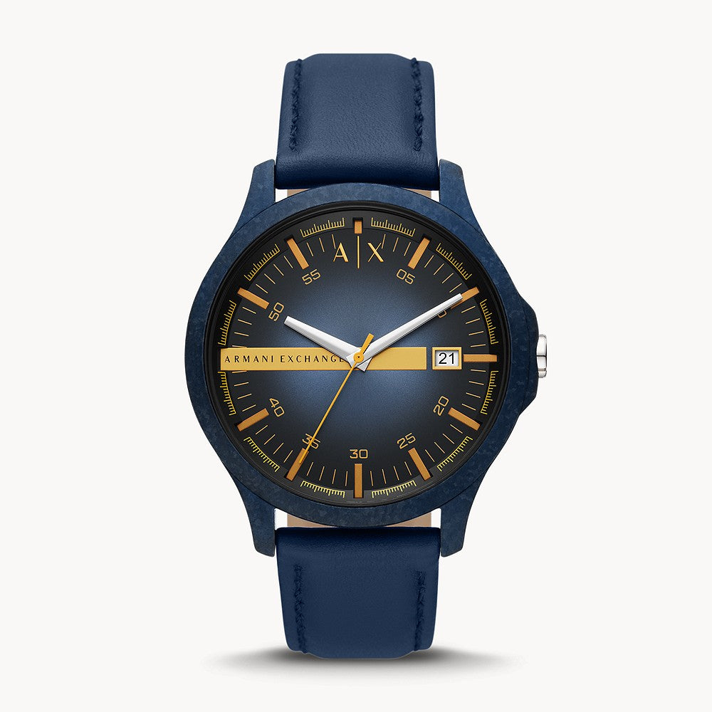 Reloj cronógrafo de cuarzo Armani Exchange para hombre, 46 mm, correa azul, esfera negra