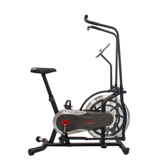 Bicicleta de ejercicios con ventilador y resistencia de aire Sunny Health &amp; Fitness, color negro