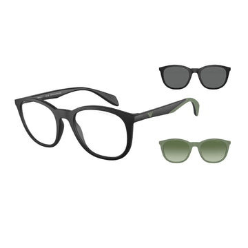 Gafas de sol con clip EA4211 Phantos de Emporio Armani para hombre, color negro mate