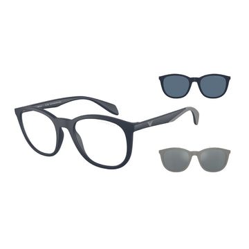 Gafas de sol con clip EA4211 Phantos de Emporio Armani para hombre, azul mate
