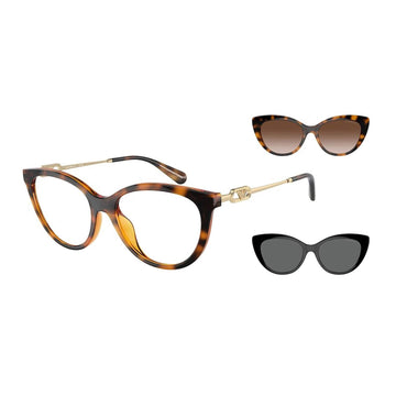 Gafas de sol con clip y diseño de ojo de gato EA4213U de Emporio Armani para mujer: color habano brillante