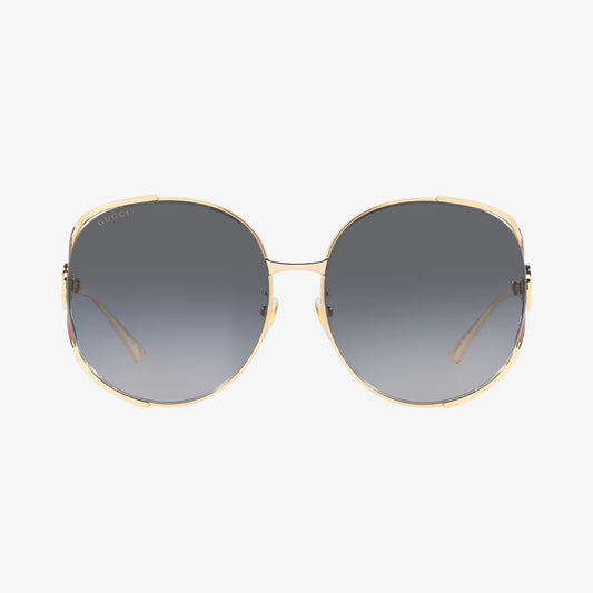 Gafas de sol ovaladas para mujer de Gucci, en degradado gris