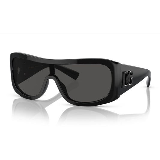 Gafas de sol rectangulares de color liso DG4454 para hombre de Dolce &amp; Gabanna: negro/gris oscuro