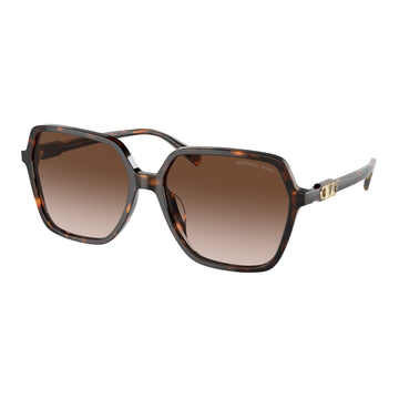 Gafas de sol cuadradas con degradado Jasper MK2196U de Michael Kors para mujer: carey oscuro/marrón degradado