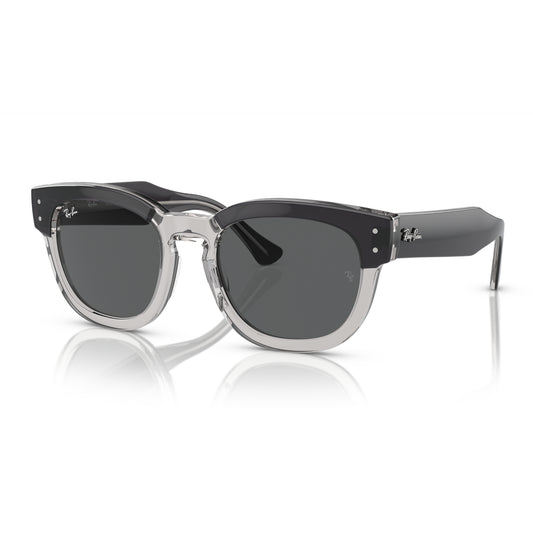 Ray-Ban Mega Hawkeye Unisex RB0298S Square Gradient Sunglasses - Polished Dark Gray on Transparent Gray/Gray
