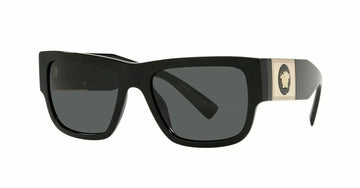 Gafas de sol rectangulares para hombre en gris oscuro de Versace