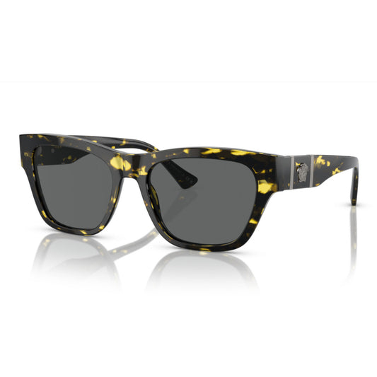 Versace Men's VE4457 Square Solid Color Sunglasses - Havana/Dark Gray