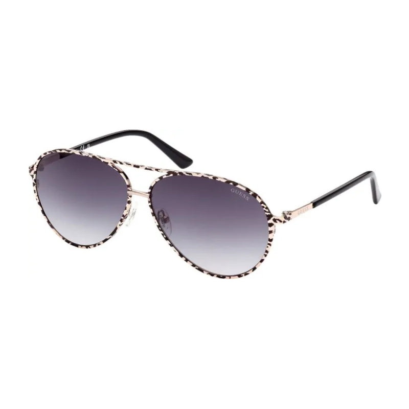 Gafas de sol estilo aviador con estampado animal de Guess para mujer, en tono ahumado degradado