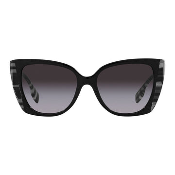 Burberry Women's Cat Eye Sunglasses, Dark Gray Gradient/Black Check