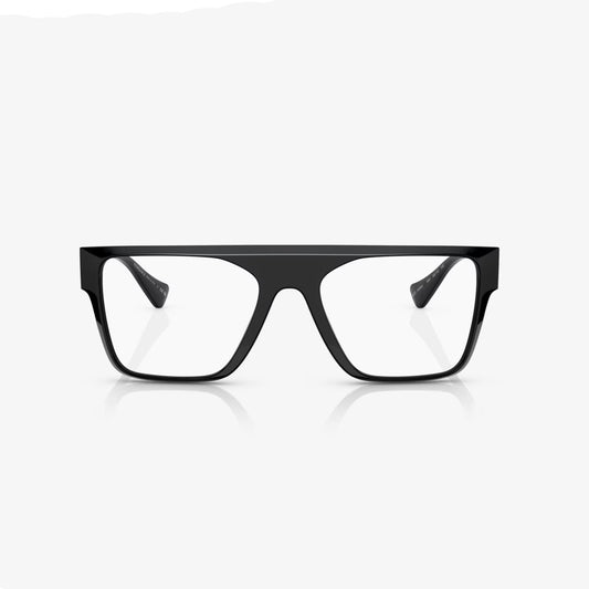 Versace Men's Rectangle Eyeglasses, Black/Gold