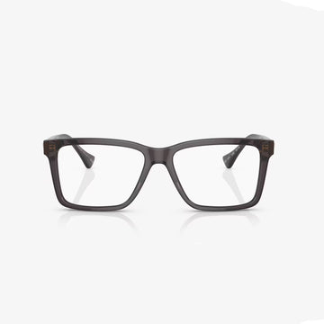 Versace Men's Rectangle Eyeglasses, Transparent Gray
