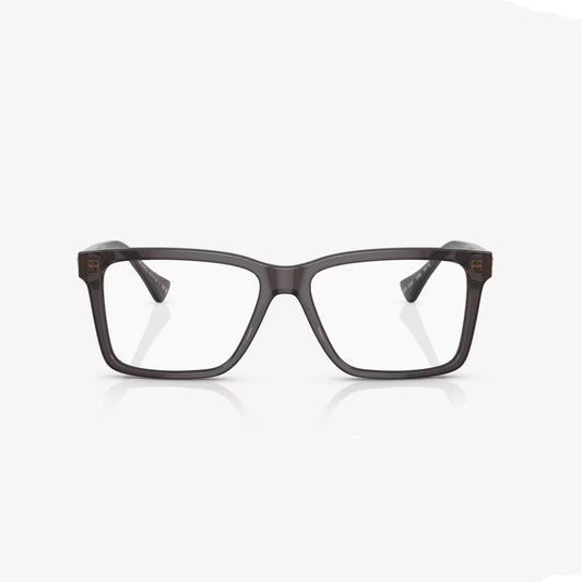 Versace Men's Rectangle Eyeglasses, Transparent Gray